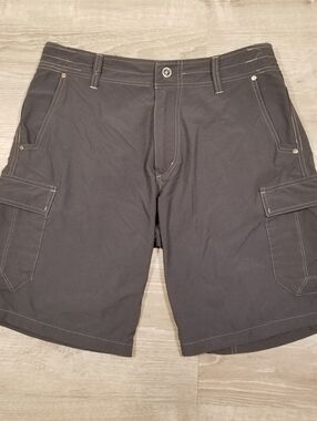 Kuhl Renegade Cargo Shorts Mens 32 Gray Casual Hiking Outdoor Stretch Pockets